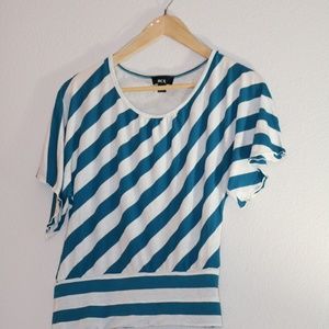 Teal White top